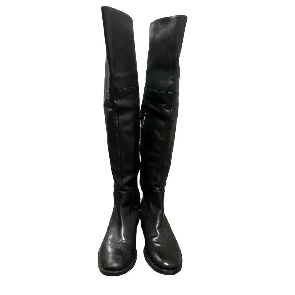 MATISSE BLACK LEATHER KNEE HIGH BOOTS SIZE 8.5